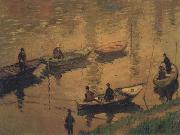 Claude Monet Anglers on the Seine at Poissy France oil painting artist